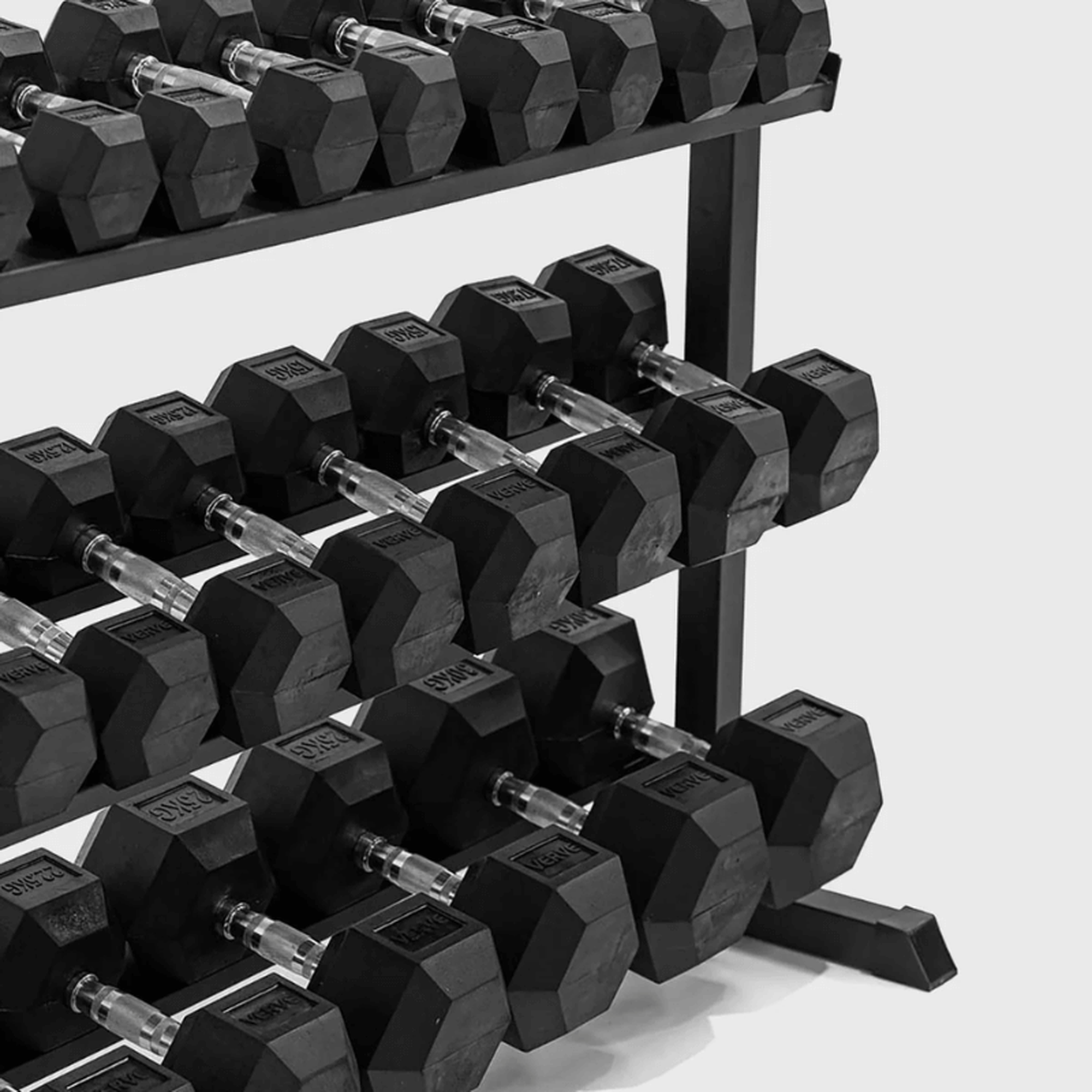 Virgin Rubber Hex Dumbbells – Commercial Grade Strength Training