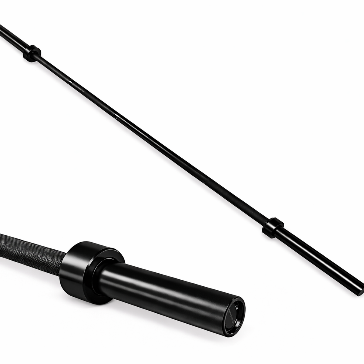 Barre olympique de 2,13 m (7 pi) et 20 kg (45 lb) – Barre de musculation en acier noir